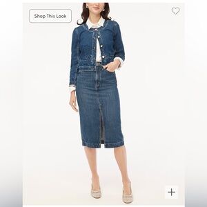 High Rise Midi Denim Skirt, NWT